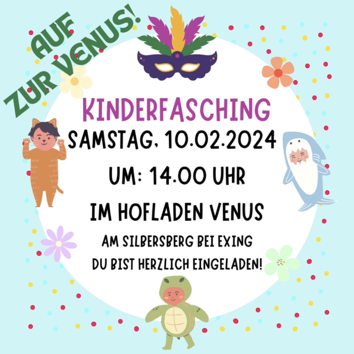 Kinderfasching im Hofladen Venus | Dahoam in Eichendorf