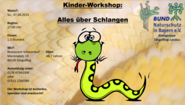 Banner Kinder-Workshop: Alles über Schlangen!