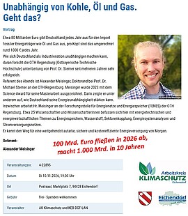 Banner Unabhängig von Kohle, Öl und Gas. Geht das?