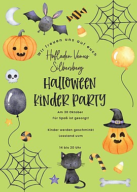 Banner HALLOWEEN Kinder-Party mit Kinderdisco