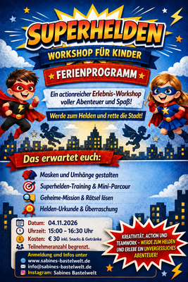 Banner Kinder-Workshop: Superhelden