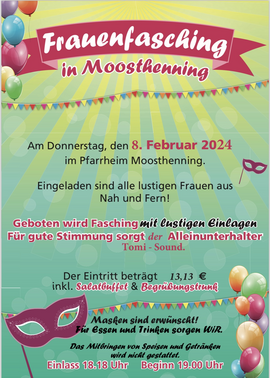 Banner Frauenfasching in Moosthenning