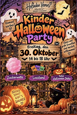 Banner Kinder-Halloweenparty im Hofladen Venus