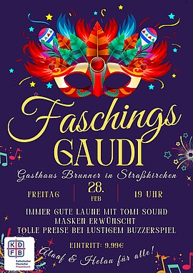 Banner Faschingsgaudi Frauenbund Straßkirchen-Schambach